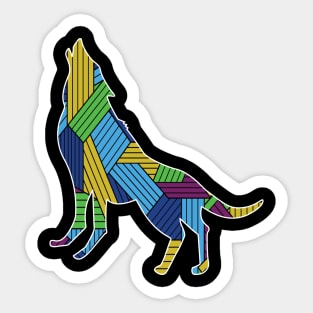 Funny Wolf Wolves Colorful T-Shirt Sticker